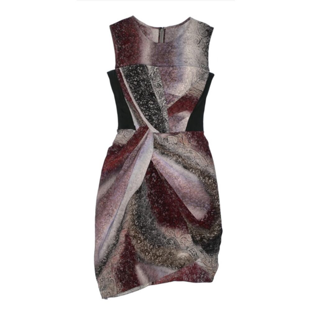 Peter Pilotto Silk Multicolored Wearable Art Printed Dress Size 6